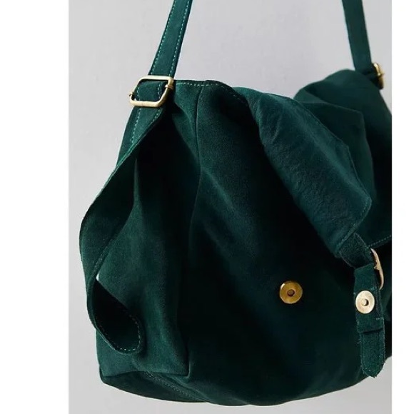 FREE PEOPLE Zahara Suede Messenger Bag / Enchanted Forest - Picture 8 of 16